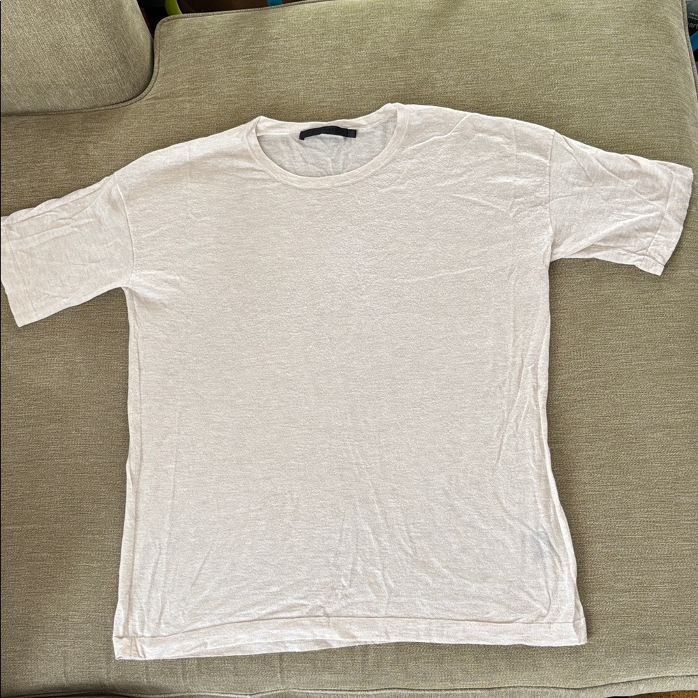 JENNI KAYNE Cashmere Silk oversized Tee Oatmeal Cream S